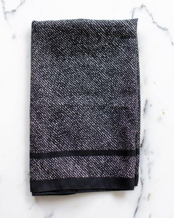 Vintage John Weitz Black and White Geometric Abstract Square Silk Scarf by John Weitz - Vintage Meet Modern Vintage Jewelry - Chicago, Illinois - #oldhollywoodglamour #vintagemeetmodern #designervintage #jewelrybox #antiquejewelry #vintagejewelry