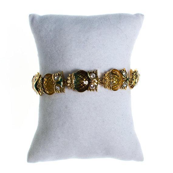 Vintage Kenneth Jay Lane Owl Bracelet by Kenneth Jay Lane - Vintage Meet Modern Vintage Jewelry - Chicago, Illinois - #oldhollywoodglamour #vintagemeetmodern #designervintage #jewelrybox #antiquejewelry #vintagejewelry