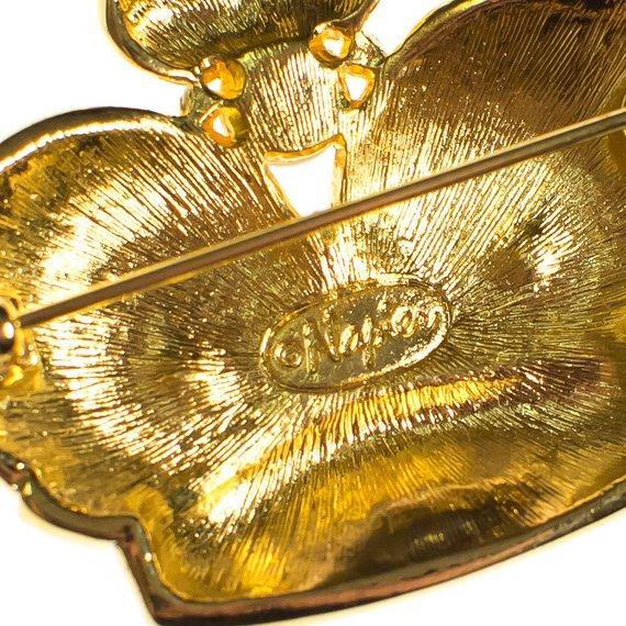 Vintage Napier Royal Crown Brooch Navy Blue Enamel with Jewel Tone Rhinestones and Faux Pearls by 1980s - Vintage Meet Modern Vintage Jewelry - Chicago, Illinois - #oldhollywoodglamour #vintagemeetmodern #designervintage #jewelrybox #antiquejewelry #vintagejewelry