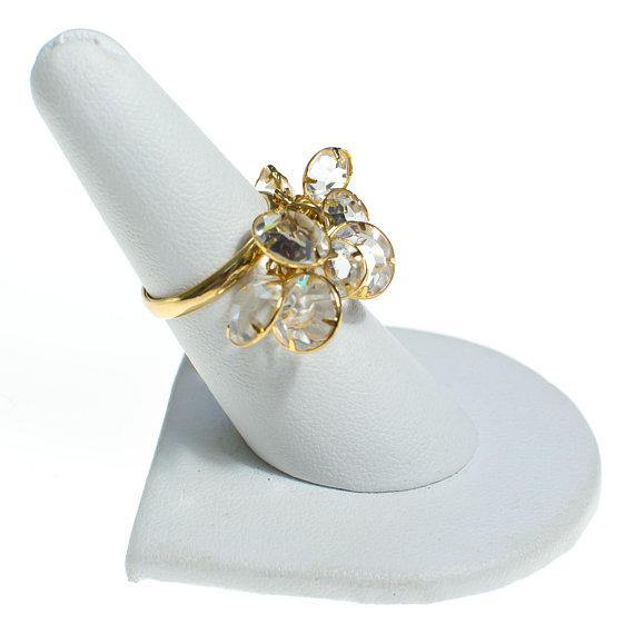 Vintage Cha Cha Style Bezel Set Crytal Ring by Cha Cha - Vintage Meet Modern Vintage Jewelry - Chicago, Illinois - #oldhollywoodglamour #vintagemeetmodern #designervintage #jewelrybox #antiquejewelry #vintagejewelry