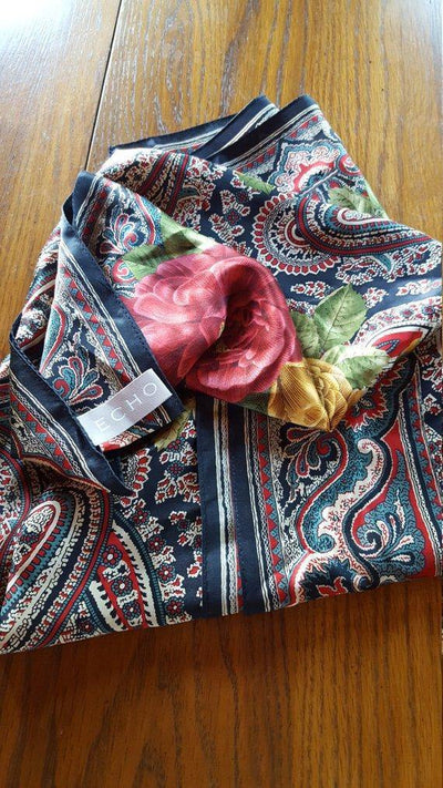 Vintage Echo Paisley Floral Silk Scarf Bright Colors by Echo - Vintage Meet Modern Vintage Jewelry - Chicago, Illinois - #oldhollywoodglamour #vintagemeetmodern #designervintage #jewelrybox #antiquejewelry #vintagejewelry