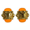Vintage KJL Orange Lucite Shell Earrings by KJL - Vintage Meet Modern Vintage Jewelry - Chicago, Illinois - #oldhollywoodglamour #vintagemeetmodern #designervintage #jewelrybox #antiquejewelry #vintagejewelry
