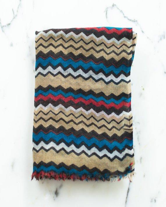 Shiraleah 100% Wool Scarf Shawl Chevron Zig Zag Print by Shiraleah - Vintage Meet Modern Vintage Jewelry - Chicago, Illinois - #oldhollywoodglamour #vintagemeetmodern #designervintage #jewelrybox #antiquejewelry #vintagejewelry