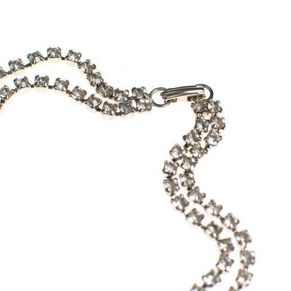 Vintage Art Deco Diamante Double Strand Rhinestone Necklace by Art Deco - Vintage Meet Modern Vintage Jewelry - Chicago, Illinois - #oldhollywoodglamour #vintagemeetmodern #designervintage #jewelrybox #antiquejewelry #vintagejewelry
