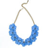 Blue Lucite Necklace with Pale Blue Rhinestones, Gold Tone, J Hook Clasp by 1950s - Vintage Meet Modern Vintage Jewelry - Chicago, Illinois - #oldhollywoodglamour #vintagemeetmodern #designervintage #jewelrybox #antiquejewelry #vintagejewelry
