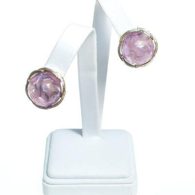 Vintage Lisner Pastel Purple Lucite Earrings, Clip on by 1960s - Vintage Meet Modern Vintage Jewelry - Chicago, Illinois - #oldhollywoodglamour #vintagemeetmodern #designervintage #jewelrybox #antiquejewelry #vintagejewelry