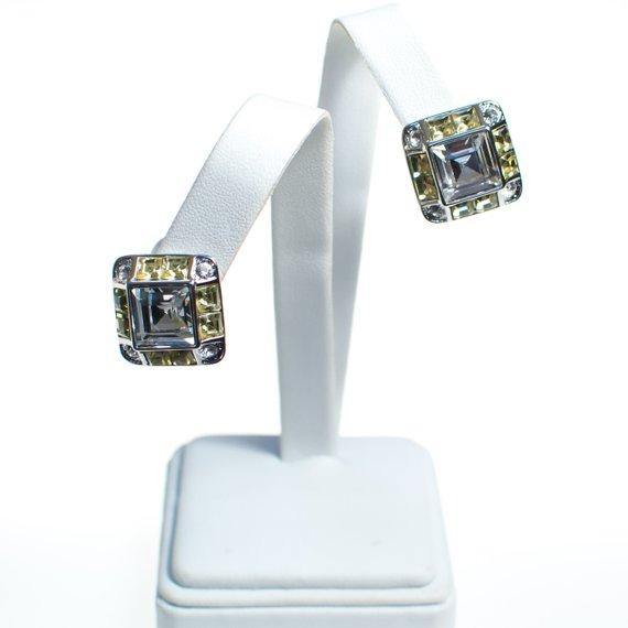 Vintage Joan Rivers Yellow Diamond and Diamante Statement Earrings by Joan Rivers - Vintage Meet Modern Vintage Jewelry - Chicago, Illinois - #oldhollywoodglamour #vintagemeetmodern #designervintage #jewelrybox #antiquejewelry #vintagejewelry