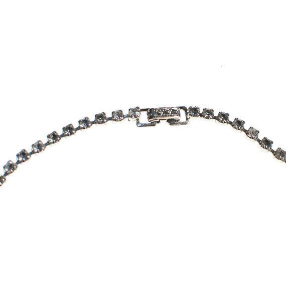 Vintage Art Ruby Red and Diamante Rhinestone Bib Necklace by Art Deco - Vintage Meet Modern Vintage Jewelry - Chicago, Illinois - #oldhollywoodglamour #vintagemeetmodern #designervintage #jewelrybox #antiquejewelry #vintagejewelry