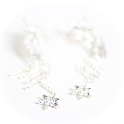 White Rhinestone Shooting  Star Statement Earrings by Unsigned Beauty - Vintage Meet Modern Vintage Jewelry - Chicago, Illinois - #oldhollywoodglamour #vintagemeetmodern #designervintage #jewelrybox #antiquejewelry #vintagejewelry