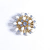 Vintage Milk Glass and Blue Rhinestone Pinwheel Brooch by Unsigned Beauty - Vintage Meet Modern Vintage Jewelry - Chicago, Illinois - #oldhollywoodglamour #vintagemeetmodern #designervintage #jewelrybox #antiquejewelry #vintagejewelry