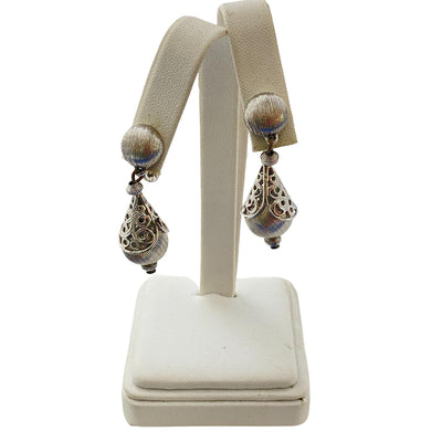 Vintage Monet Bolero Silver Earrings by Monet - Vintage Meet Modern Vintage Jewelry - Chicago, Illinois - #oldhollywoodglamour #vintagemeetmodern #designervintage #jewelrybox #antiquejewelry #vintagejewelry