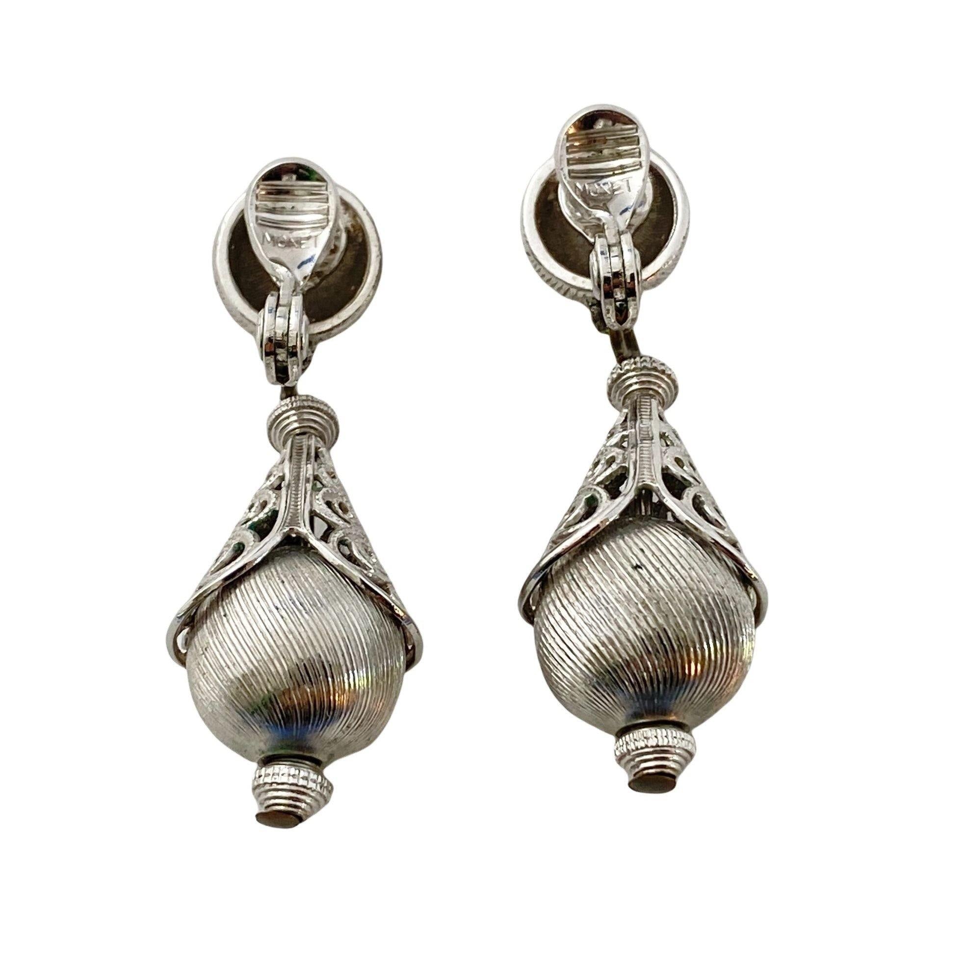 Vintage Monet Bolero Silver Earrings by Monet - Vintage Meet Modern Vintage Jewelry - Chicago, Illinois - #oldhollywoodglamour #vintagemeetmodern #designervintage #jewelrybox #antiquejewelry #vintagejewelry