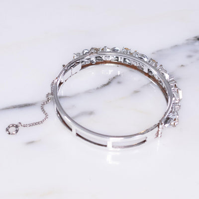 Vintage Lisner Hinged Bangle Bracelet with Diamante Rhinestones by Lisner - Vintage Meet Modern Vintage Jewelry - Chicago, Illinois - #oldhollywoodglamour #vintagemeetmodern #designervintage #jewelrybox #antiquejewelry #vintagejewelry