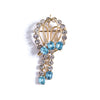 Vintage Blue and Diamante Rhinestone Tassel Brooch by Unsigned Beauty - Vintage Meet Modern Vintage Jewelry - Chicago, Illinois - #oldhollywoodglamour #vintagemeetmodern #designervintage #jewelrybox #antiquejewelry #vintagejewelry