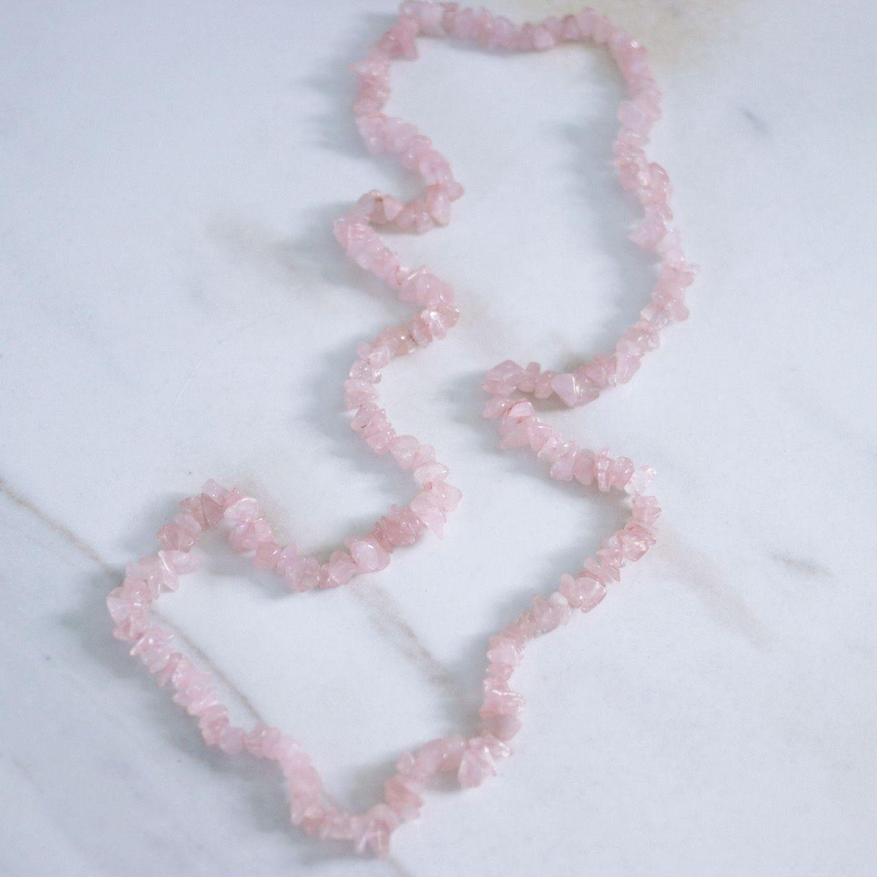 Vintage Rose Quartz Necklace by Artisan Made - Vintage Meet Modern Vintage Jewelry - Chicago, Illinois - #oldhollywoodglamour #vintagemeetmodern #designervintage #jewelrybox #antiquejewelry #vintagejewelry