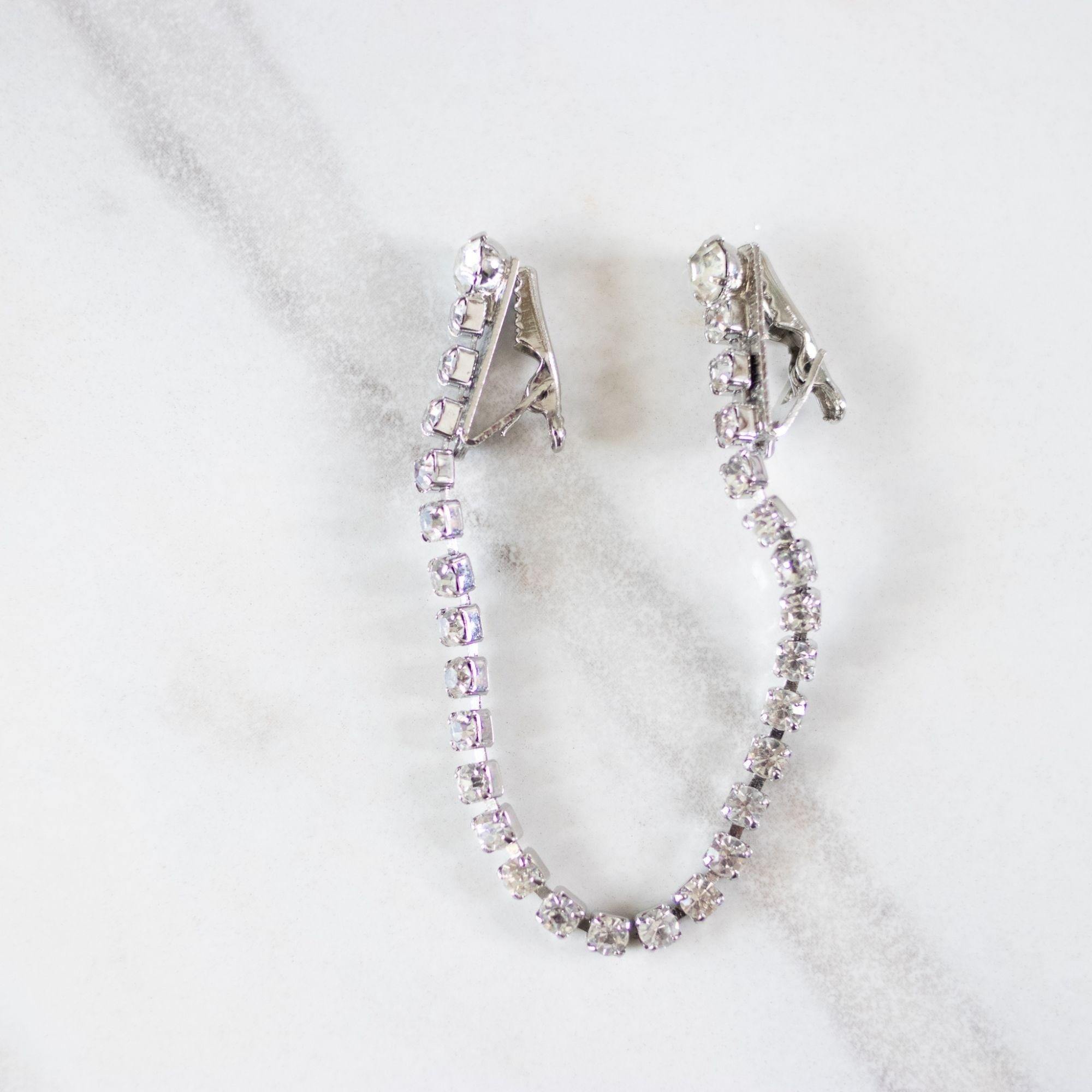 Vintage Rhinestone Sweater Guard by American Made/Patent Pending - Vintage Meet Modern Vintage Jewelry - Chicago, Illinois - #oldhollywoodglamour #vintagemeetmodern #designervintage #jewelrybox #antiquejewelry #vintagejewelry