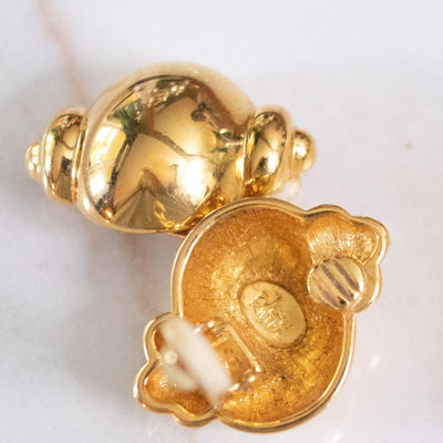 Joan Rivers Gold Urn Earrings by Joan Rivers - Vintage Meet Modern Vintage Jewelry - Chicago, Illinois - #oldhollywoodglamour #vintagemeetmodern #designervintage #jewelrybox #antiquejewelry #vintagejewelry