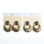 Vintage Hematite & Gold Doornocker Statement Earrings New Old Stock Pierced Earrings