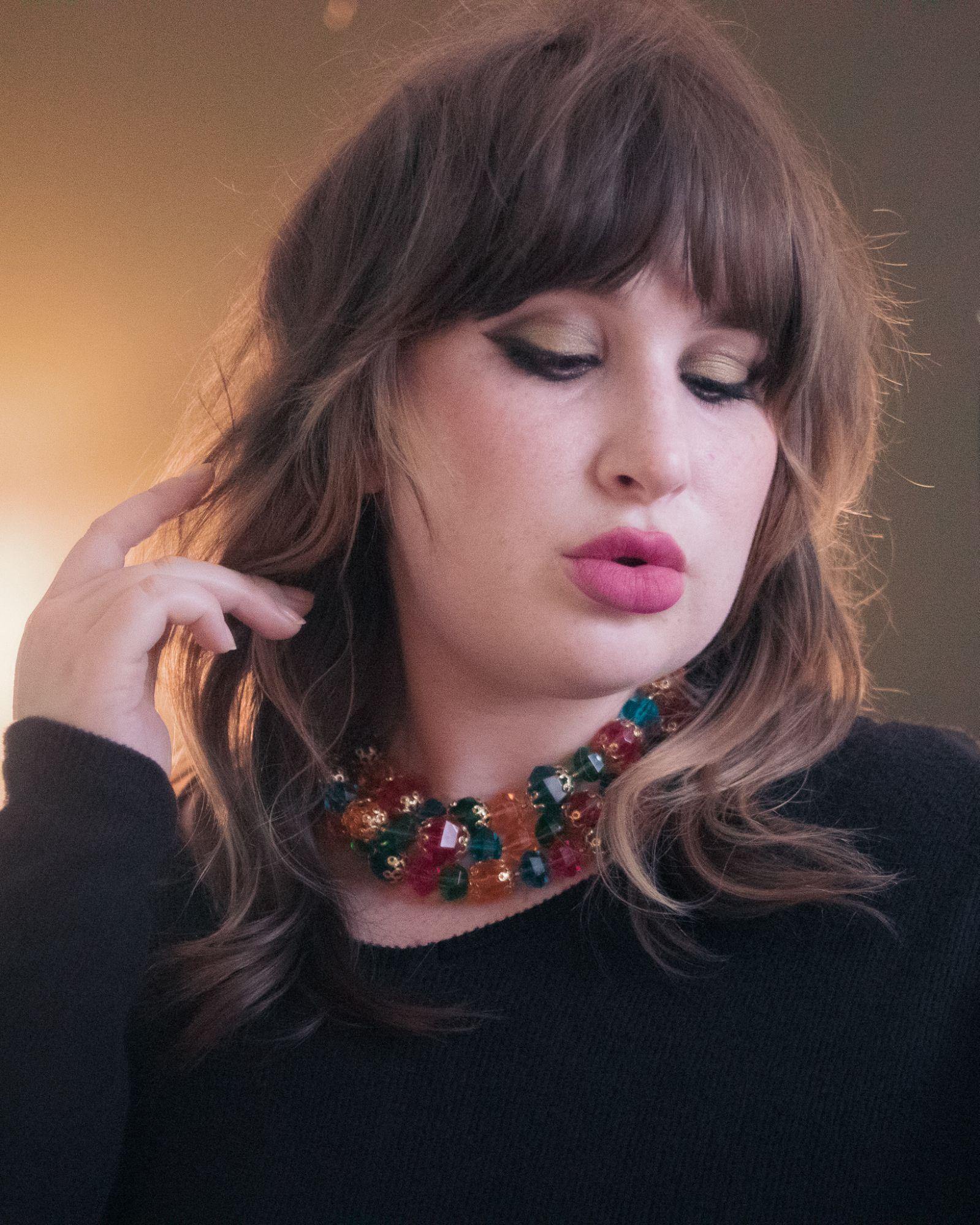 Vintage Chunky Lucite Jewel Tone Triple Strand Necklace by Unsigned Beauty - Vintage Meet Modern Vintage Jewelry - Chicago, Illinois - #oldhollywoodglamour #vintagemeetmodern #designervintage #jewelrybox #antiquejewelry #vintagejewelry