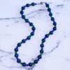Vintage Art Deco Azurite Blue and Green Bead Necklace by Artisan Made - Vintage Meet Modern Vintage Jewelry - Chicago, Illinois - #oldhollywoodglamour #vintagemeetmodern #designervintage #jewelrybox #antiquejewelry #vintagejewelry