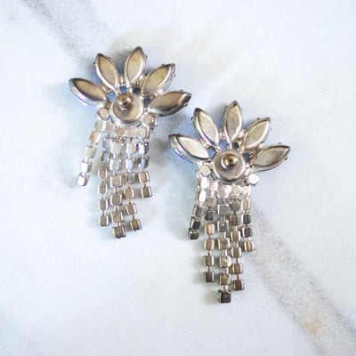 Vintage Blue Aurora Borealis and Diamante Rhinestone Tassel Earrings by Unsigned Beauty - Vintage Meet Modern Vintage Jewelry - Chicago, Illinois - #oldhollywoodglamour #vintagemeetmodern #designervintage #jewelrybox #antiquejewelry #vintagejewelry