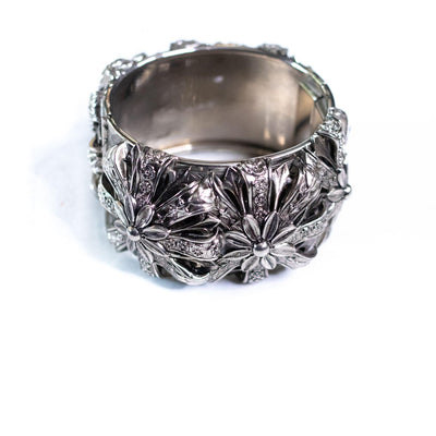 Vintage Unsigned Whiting and Davis Victoria Revival Ornate Wide Bangle Bracelet by Whiting and Davis - Vintage Meet Modern Vintage Jewelry - Chicago, Illinois - #oldhollywoodglamour #vintagemeetmodern #designervintage #jewelrybox #antiquejewelry #vintagejewelry