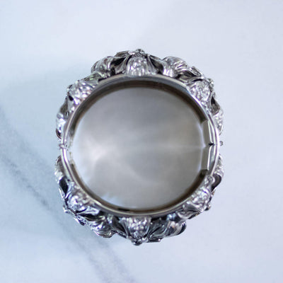 Vintage Unsigned Whiting and Davis Victoria Revival Ornate Wide Bangle Bracelet by Whiting and Davis - Vintage Meet Modern Vintage Jewelry - Chicago, Illinois - #oldhollywoodglamour #vintagemeetmodern #designervintage #jewelrybox #antiquejewelry #vintagejewelry