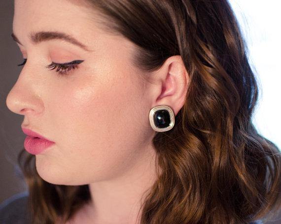 Vintage Christian Dior Hematite and Silver Earrings by Christian Dior - Vintage Meet Modern Vintage Jewelry - Chicago, Illinois - #oldhollywoodglamour #vintagemeetmodern #designervintage #jewelrybox #antiquejewelry #vintagejewelry