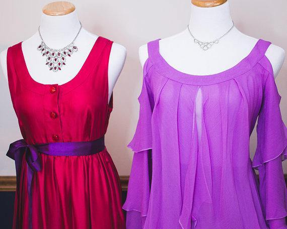 Vintage Art Ruby Red and Diamante Rhinestone Bib Necklace by Art Deco - Vintage Meet Modern Vintage Jewelry - Chicago, Illinois - #oldhollywoodglamour #vintagemeetmodern #designervintage #jewelrybox #antiquejewelry #vintagejewelry