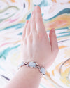 Vintage Light Blue and Silver Fold Over Bracelet by Coro - Vintage Meet Modern Vintage Jewelry - Chicago, Illinois - #oldhollywoodglamour #vintagemeetmodern #designervintage #jewelrybox #antiquejewelry #vintagejewelry