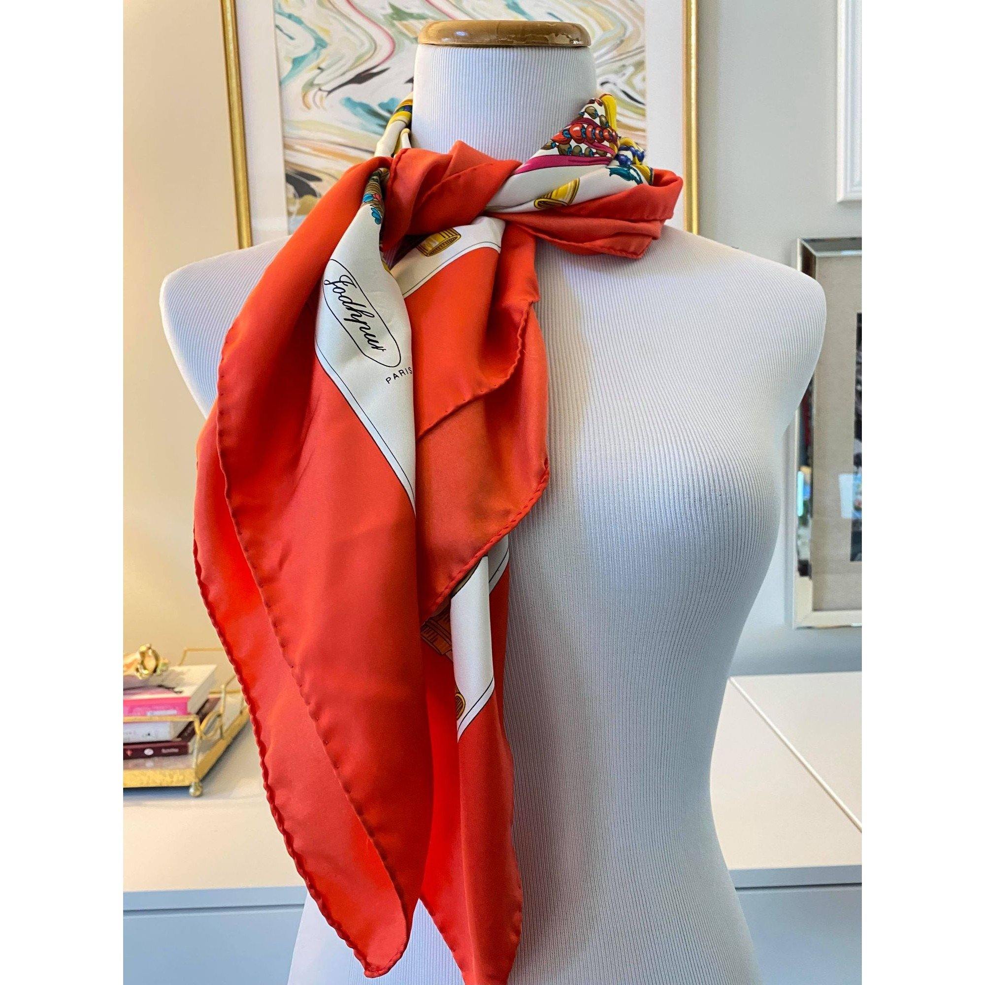 Vintage Jodhpur Paris Tassel Silk Scarf by Jodphur - Vintage Meet Modern Vintage Jewelry - Chicago, Illinois - #oldhollywoodglamour #vintagemeetmodern #designervintage #jewelrybox #antiquejewelry #vintagejewelry