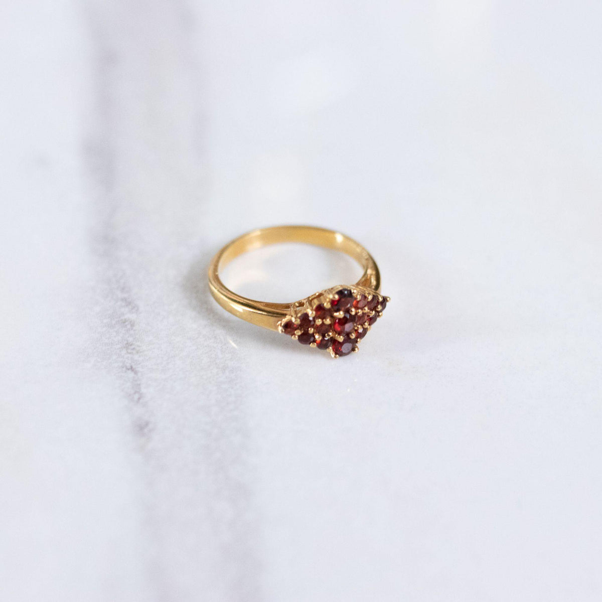 Vintage 1980s Garnet Cocktail Statement Ring
