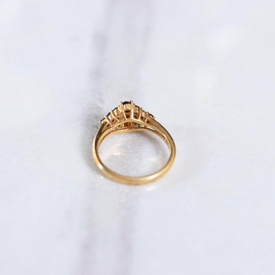 Vintage 1980s Garnet Cocktail Statement Ring by 18kt Gold Plated - Vintage Meet Modern Vintage Jewelry - Chicago, Illinois - #oldhollywoodglamour #vintagemeetmodern #designervintage #jewelrybox #antiquejewelry #vintagejewelry
