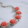 Vintage Carved Coral Lucite Necklace by Unsigned Beauty - Vintage Meet Modern Vintage Jewelry - Chicago, Illinois - #oldhollywoodglamour #vintagemeetmodern #designervintage #jewelrybox #antiquejewelry #vintagejewelry