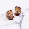 Vintage Amber and Smokey Topaz Crystal Statement Earrings by Unsigned Beauty - Vintage Meet Modern Vintage Jewelry - Chicago, Illinois - #oldhollywoodglamour #vintagemeetmodern #designervintage #jewelrybox #antiquejewelry #vintagejewelry