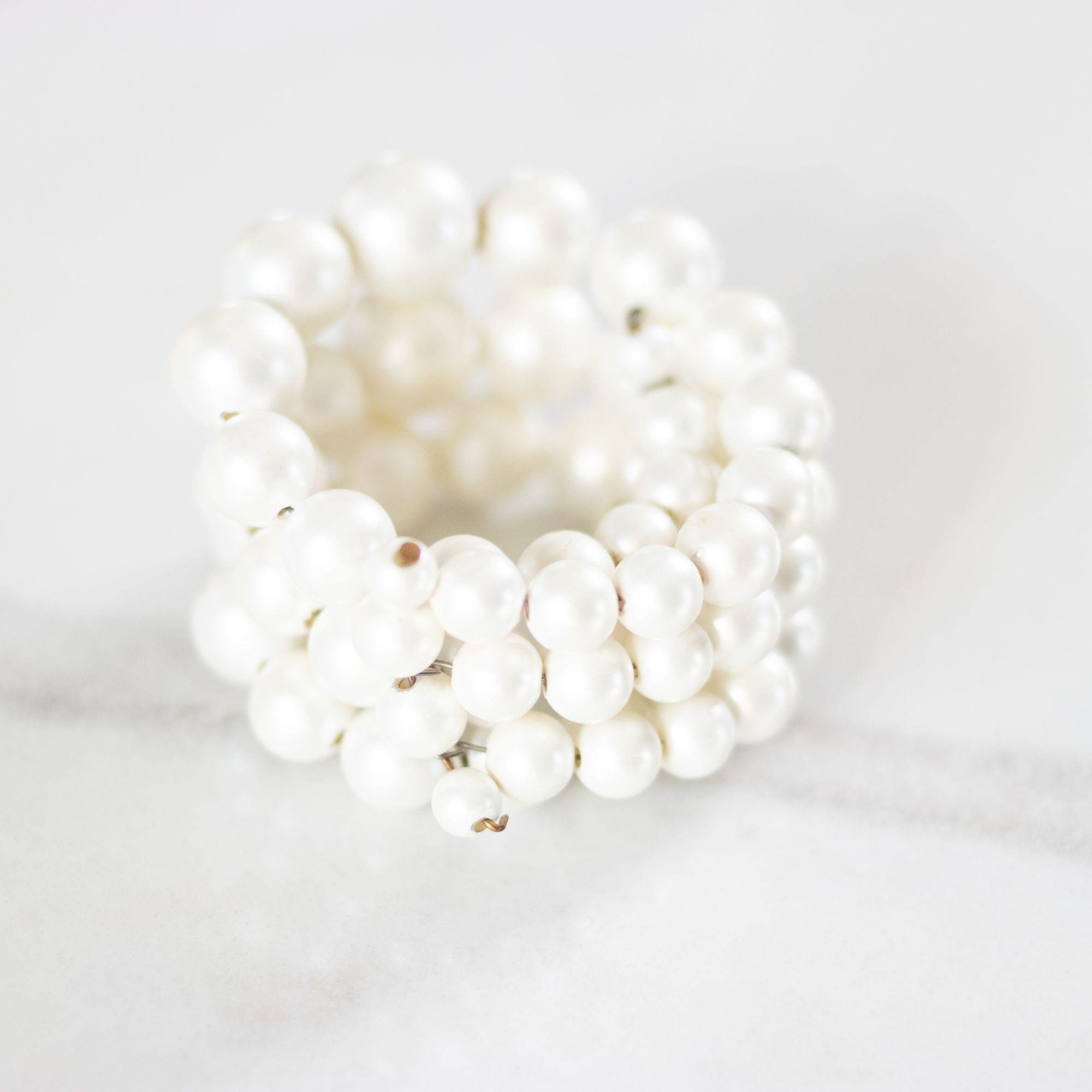 Vintage 1950s Pearl Coil Bracelet by Unsigned Beauty - Vintage Meet Modern Vintage Jewelry - Chicago, Illinois - #oldhollywoodglamour #vintagemeetmodern #designervintage #jewelrybox #antiquejewelry #vintagejewelry