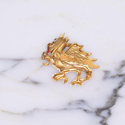 Vintage Damascene Gold, Black, Silver Dragon Brooch by Made in Spain - Vintage Meet Modern Vintage Jewelry - Chicago, Illinois - #oldhollywoodglamour #vintagemeetmodern #designervintage #jewelrybox #antiquejewelry #vintagejewelry