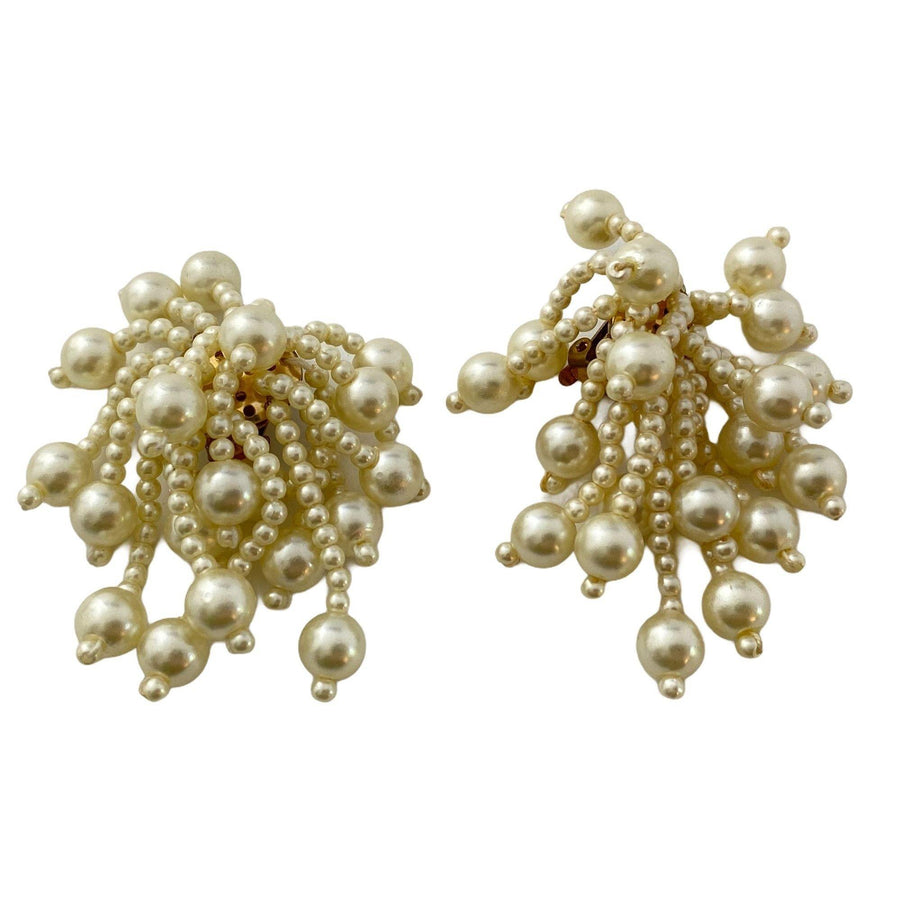 Vintage Pearl Cha Cha Statement Earrings by Unsigned Beauty - Vintage Meet Modern Vintage Jewelry - Chicago, Illinois - #oldhollywoodglamour #vintagemeetmodern #designervintage #jewelrybox #antiquejewelry #vintagejewelry