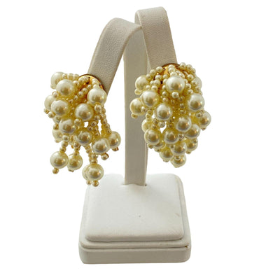 Vintage Pearl Cha Cha Statement Earrings by Unsigned Beauty - Vintage Meet Modern Vintage Jewelry - Chicago, Illinois - #oldhollywoodglamour #vintagemeetmodern #designervintage #jewelrybox #antiquejewelry #vintagejewelry