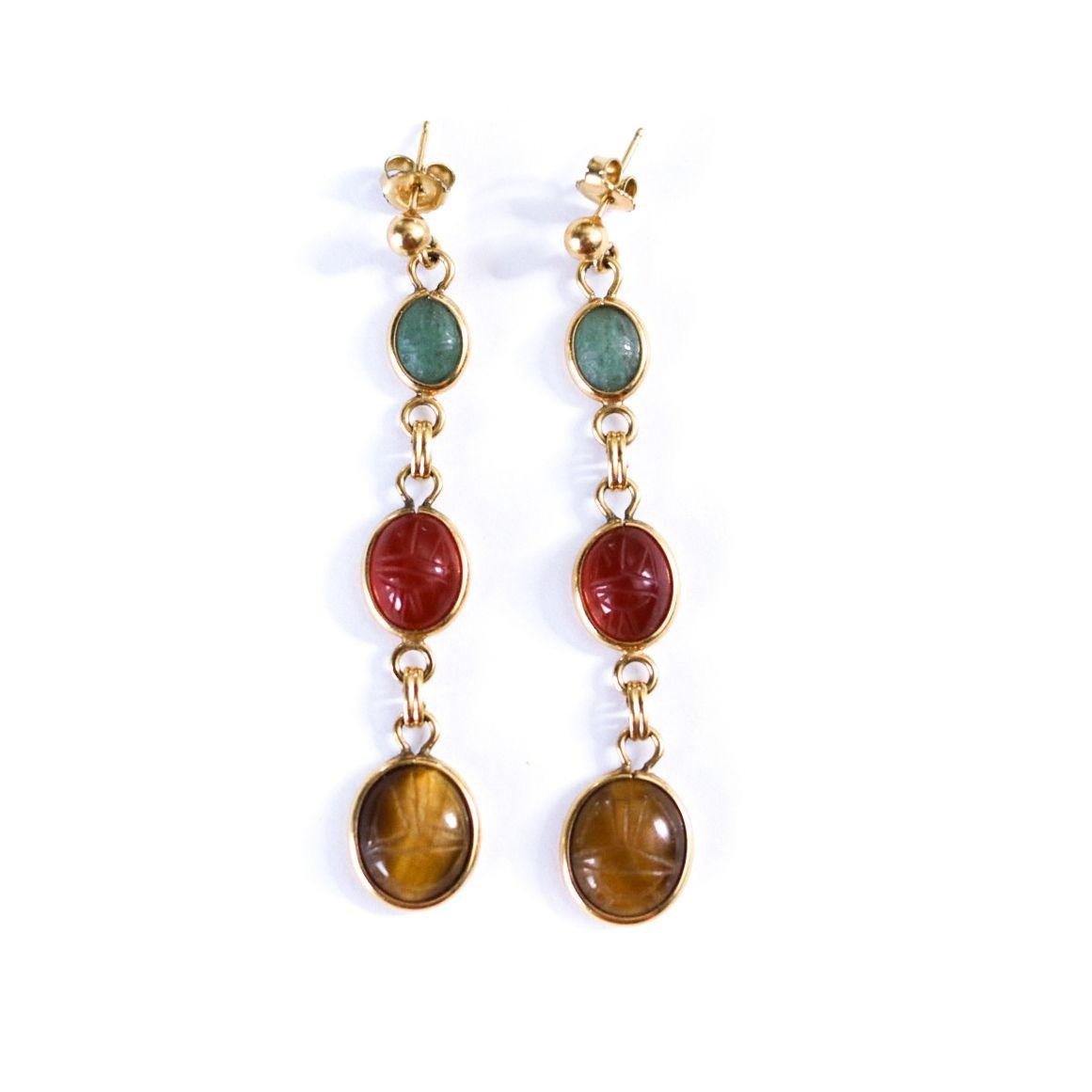 Vintage Scarab Statement Earrings by Unsigned Beauty - Vintage Meet Modern Vintage Jewelry - Chicago, Illinois - #oldhollywoodglamour #vintagemeetmodern #designervintage #jewelrybox #antiquejewelry #vintagejewelry