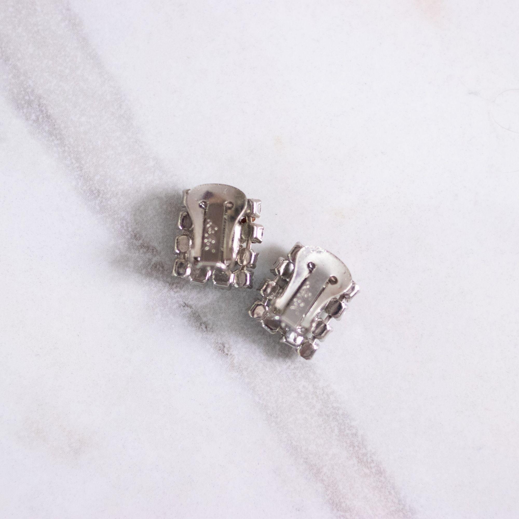 Vintage Emerald Cut Petite Diamante Earrings by Vintage Meet Modern - Vintage Meet Modern Vintage Jewelry - Chicago, Illinois - #oldhollywoodglamour #vintagemeetmodern #designervintage #jewelrybox #antiquejewelry #vintagejewelry