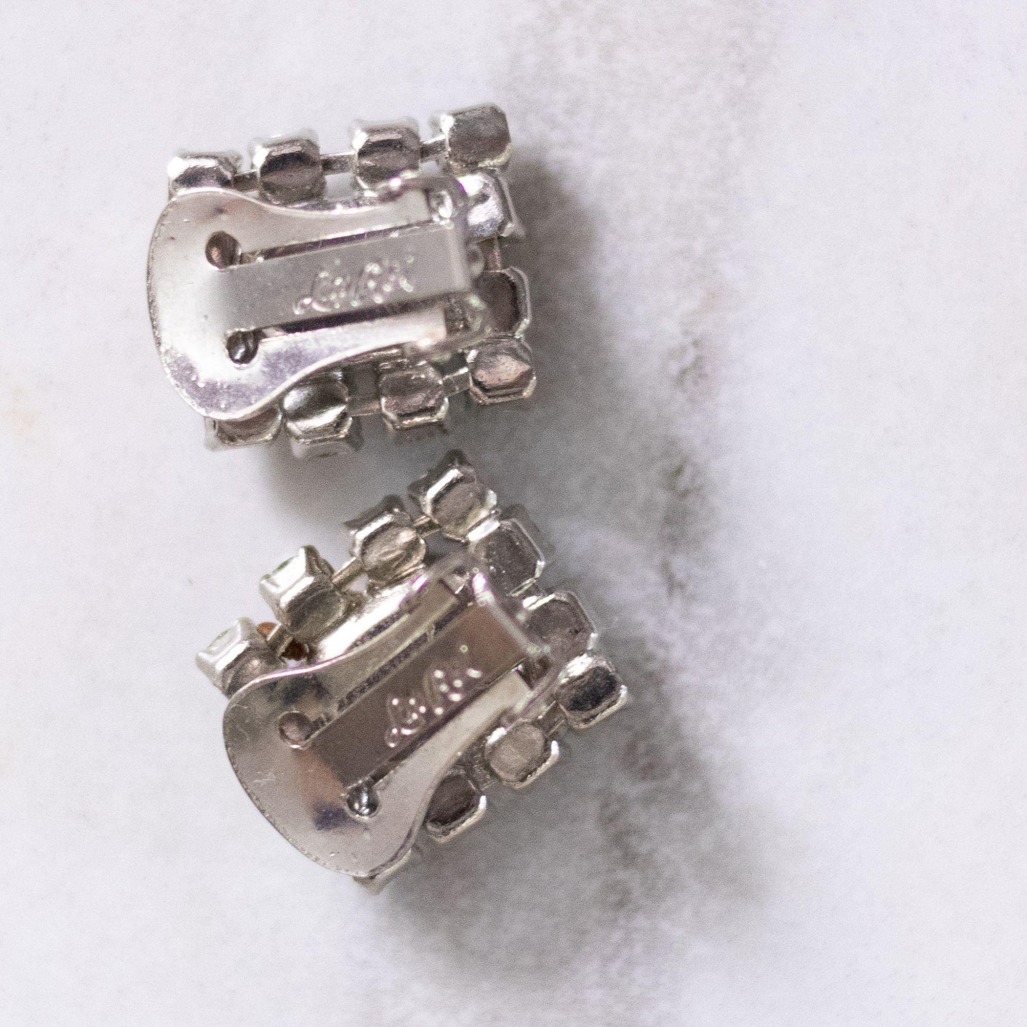 Vintage Emerald Cut Petite Diamante Earrings by Vintage Meet Modern - Vintage Meet Modern Vintage Jewelry - Chicago, Illinois - #oldhollywoodglamour #vintagemeetmodern #designervintage #jewelrybox #antiquejewelry #vintagejewelry