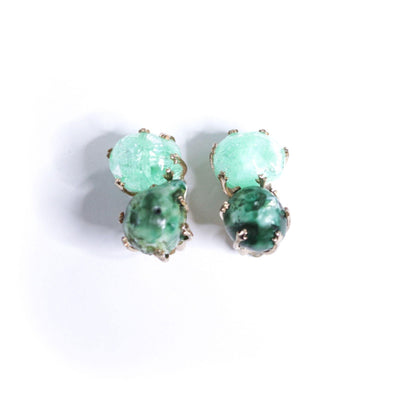 Vintage Vogue Bijoux Green Lucite Statement Earrings by Vogue Bijoux - Vintage Meet Modern Vintage Jewelry - Chicago, Illinois - #oldhollywoodglamour #vintagemeetmodern #designervintage #jewelrybox #antiquejewelry #vintagejewelry