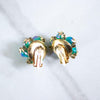 Vintage Blue Green Iridescent Beaded Cluster Earrings by Hong Kong - Vintage Meet Modern Vintage Jewelry - Chicago, Illinois - #oldhollywoodglamour #vintagemeetmodern #designervintage #jewelrybox #antiquejewelry #vintagejewelry