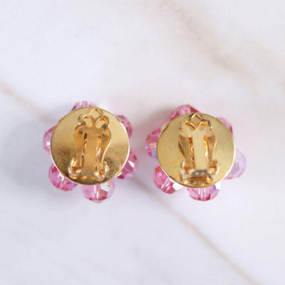 Vintage Pink Aurora Borealis Crystal Beaded Statement Earrings by Unsigned Beauty - Vintage Meet Modern Vintage Jewelry - Chicago, Illinois - #oldhollywoodglamour #vintagemeetmodern #designervintage #jewelrybox #antiquejewelry #vintagejewelry