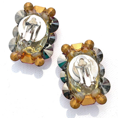 Vintage Large Pink Rhinestone Statement Earrings by Unsigned Beauty - Vintage Meet Modern Vintage Jewelry - Chicago, Illinois - #oldhollywoodglamour #vintagemeetmodern #designervintage #jewelrybox #antiquejewelry #vintagejewelry
