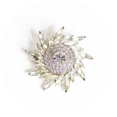Vintage Weiss Diamante Pinwheel Brooch by Weiss - Vintage Meet Modern Vintage Jewelry - Chicago, Illinois - #oldhollywoodglamour #vintagemeetmodern #designervintage #jewelrybox #antiquejewelry #vintagejewelry