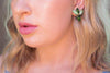 Vintage 1950s Light Green and Dark Green Rhinestone Statement Earrings, Clip On by 1950s - Vintage Meet Modern Vintage Jewelry - Chicago, Illinois - #oldhollywoodglamour #vintagemeetmodern #designervintage #jewelrybox #antiquejewelry #vintagejewelry