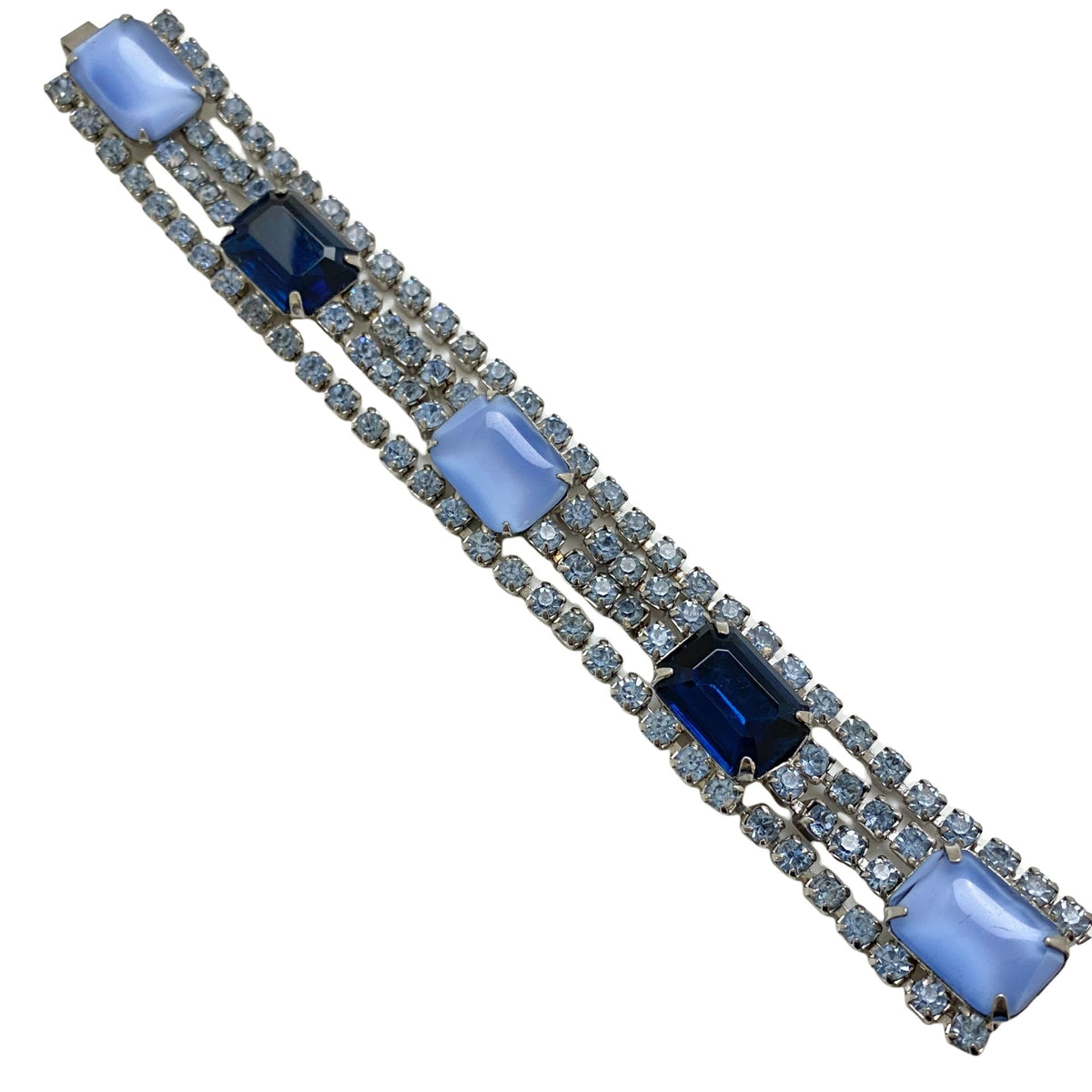 Vintage Light and Dark Blue Rhinestone Bracelet