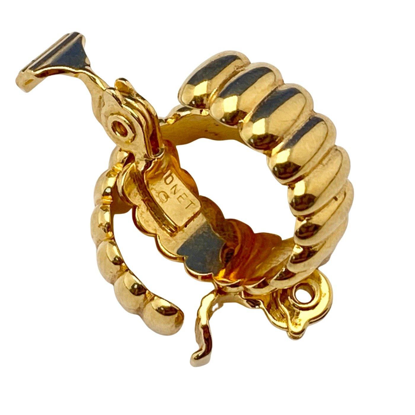 Vintage Monet Small Ribbed Hoop Earrings by Monet - Vintage Meet Modern Vintage Jewelry - Chicago, Illinois - #oldhollywoodglamour #vintagemeetmodern #designervintage #jewelrybox #antiquejewelry #vintagejewelry